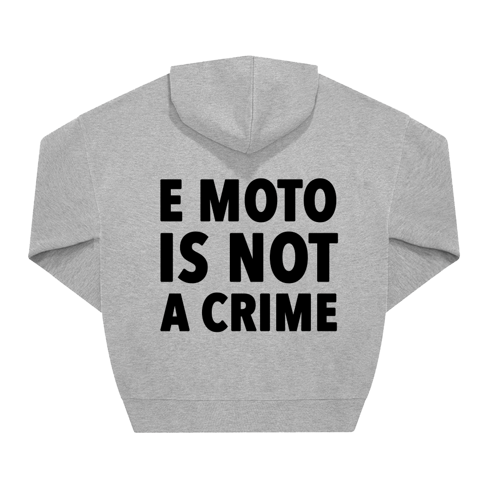 Bluza ,,E MOTO IS NOT A CRIME" - Szara